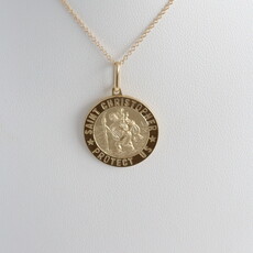 American Jewelry 14k Yellow Gold St. Christopher Protect Us Medallion Necklace