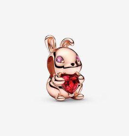 Pandora PANDORA Charm, Chinese Year of The Rabbit, Rose Gold Plated & Pink CZ