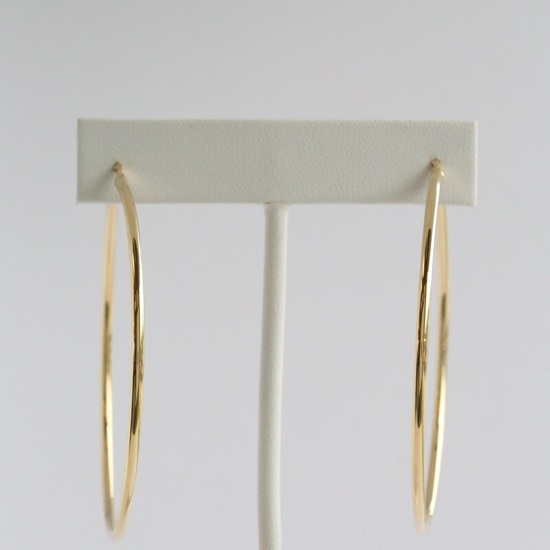 American Jewelry 14k Yellow Gold 55mm Large Hoop Earrings