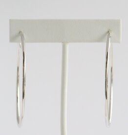 American Jewelry 14k White Gold 2x55mm Polished Hoop Earrings