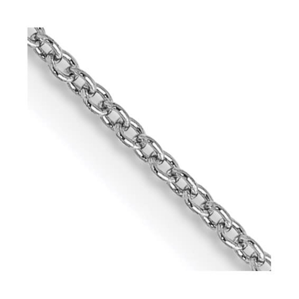 American Jewelry 14k White Gold 1mm Adjustable Cable Chain (16-18")
