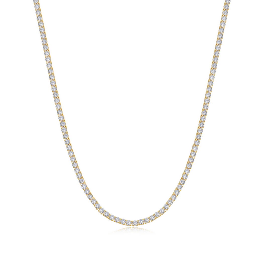 Lafonn Lafonn Gold Plated 12.54ctw Simulated Diamond Rivera Tennis Necklace (15")