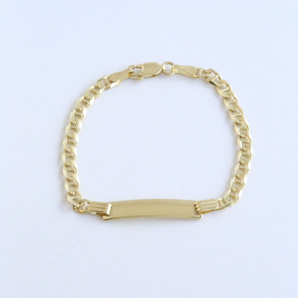 American Jewelry 14k Yellow Gold Baby Engraveable ID Bracelet