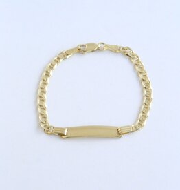 American Jewelry 14k Yellow Gold Baby Engravable ID Bracelet