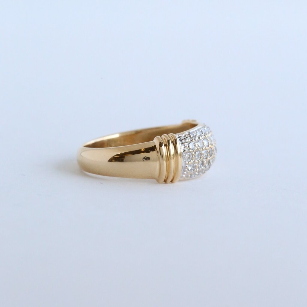 American Jewelry 18k Yellow Gold .50ctw Diamond Pave Fashion Ring (Size 5.5)
