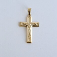 American Jewelry 14k Yellow Gold 30mm Crucifix Pendant (NO CHAIN)