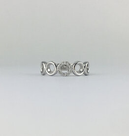 American Jewelry 14k White Gold .07ct Diamond Stackable Bubble Band Ring