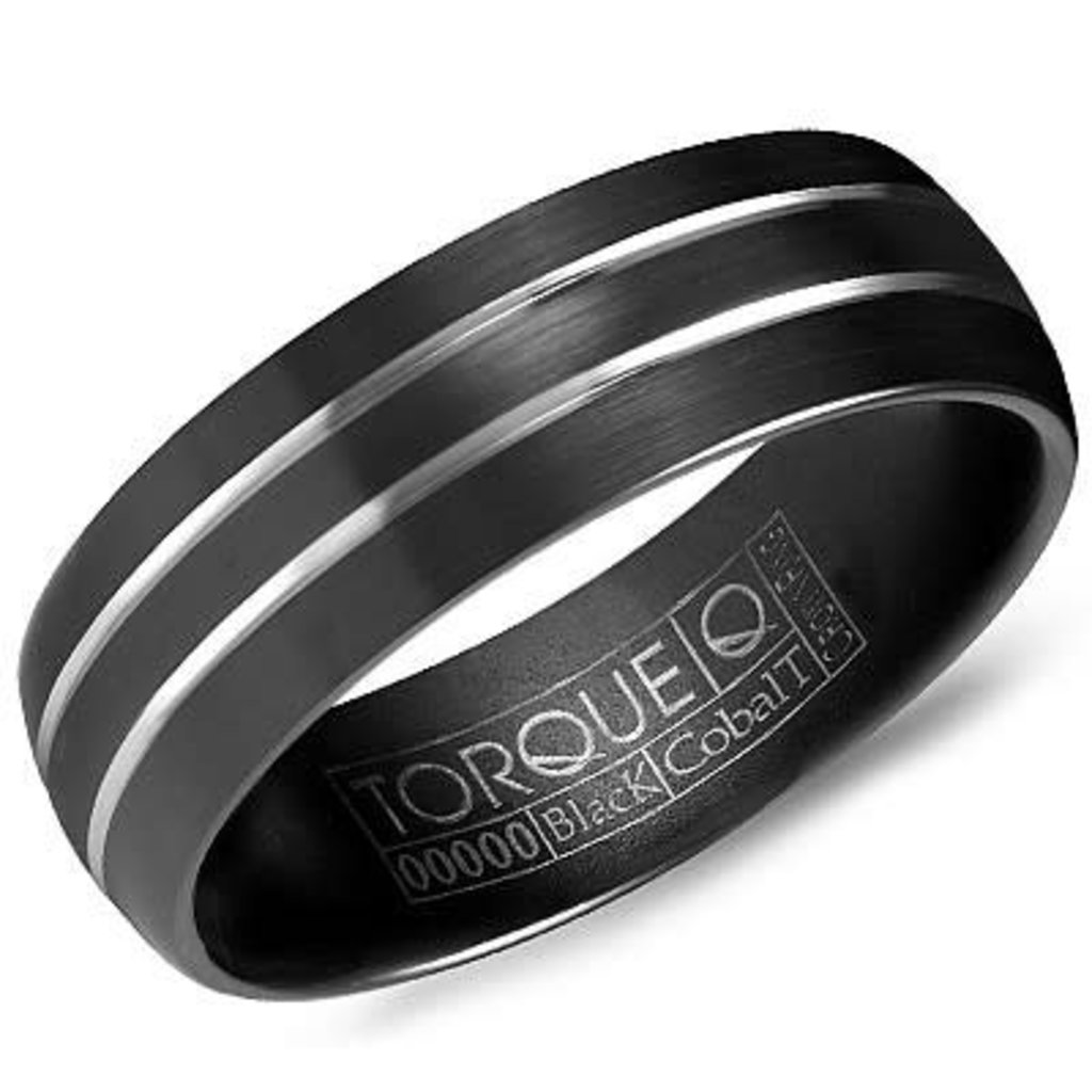 American Jewelry Black Cobalt 7mm Gents Torque Wedding Band (Size 10)