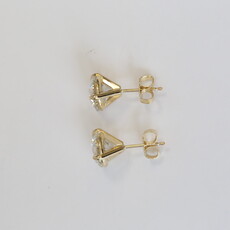 American Jewelry 14k Yellow Gold 4.06ctw G/VS1 Round Brilliant Lab Grown Diamond Stud 3-Claw Prong Martini Set Stud Earrings