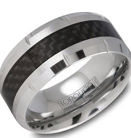 American Jewelry Tungsten / Carbon Fiber 10mm Gents Torque Wedding Band, Size 10