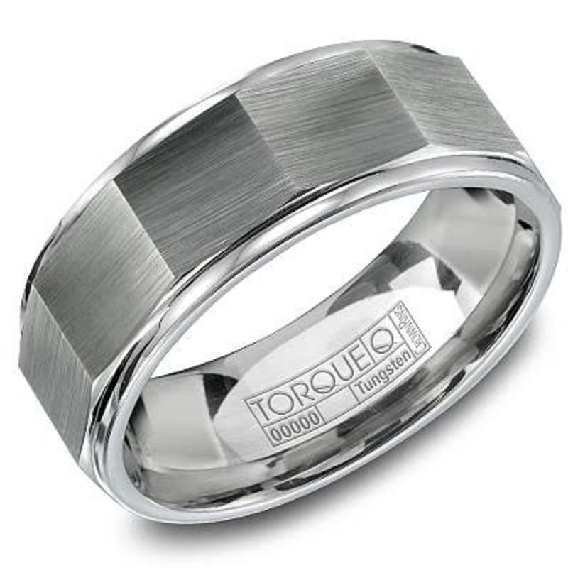 American Jewelry Tungsten 8mm Gents Torque Wedding Band (Size 10)