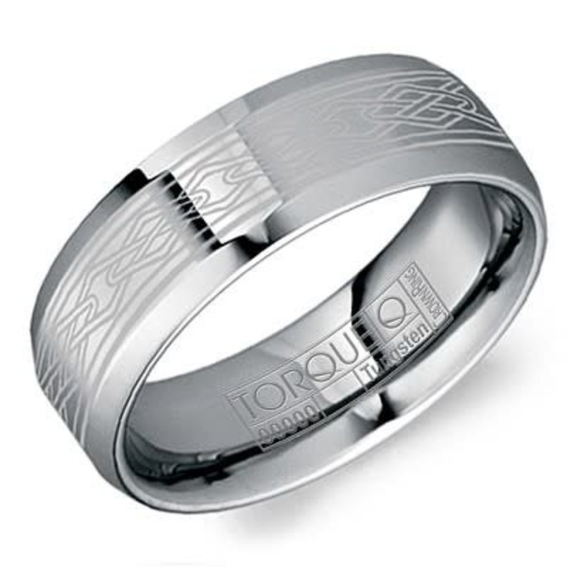 American Jewelry Tungsten 8mm Gents Torque Celtic Pattern Wedding Band (Size 10)