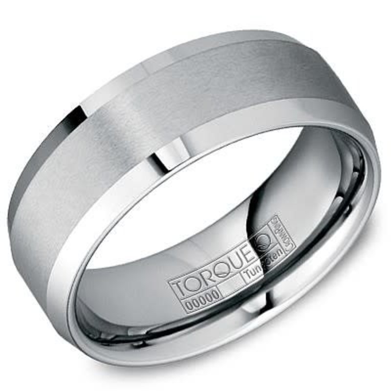 American Jewelry Tungsten 8mm Gents Torque Wedding Band (Size 10)