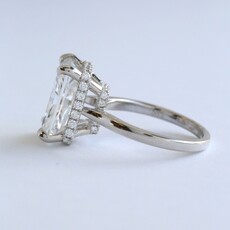 American Jewelry 14k White Gold 7.44ctw ( 7.03 G/VS1 IGI Ctr) Lab Grown Diamond Emerald Cut Hidden Halo Solitaire Engagement Ring