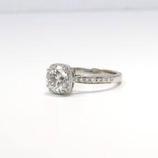 18K White Gold Apx. 2.40ctw (2.01ct G/VS1 Center) Lab Grown Halo Engagement Ring (Size 6.5)