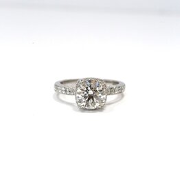 18K White Gold Apx. 2.40ctw (2.01ct G/VS1 Center) Lab Grown Halo Engagement Ring (Size 6.5)