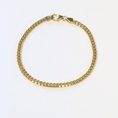 14k Gold Polished 3.4mm Solid Curb Chain Bracelet (7.25")