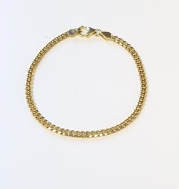 14k Gold Polished 3.4mm Solid Curb Chain Bracelet (7.25")