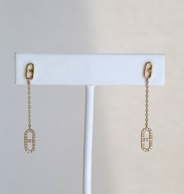 American Jewelry 14k Yellow Gold .21ctw Diamond Mariner Link Dangle Earrings