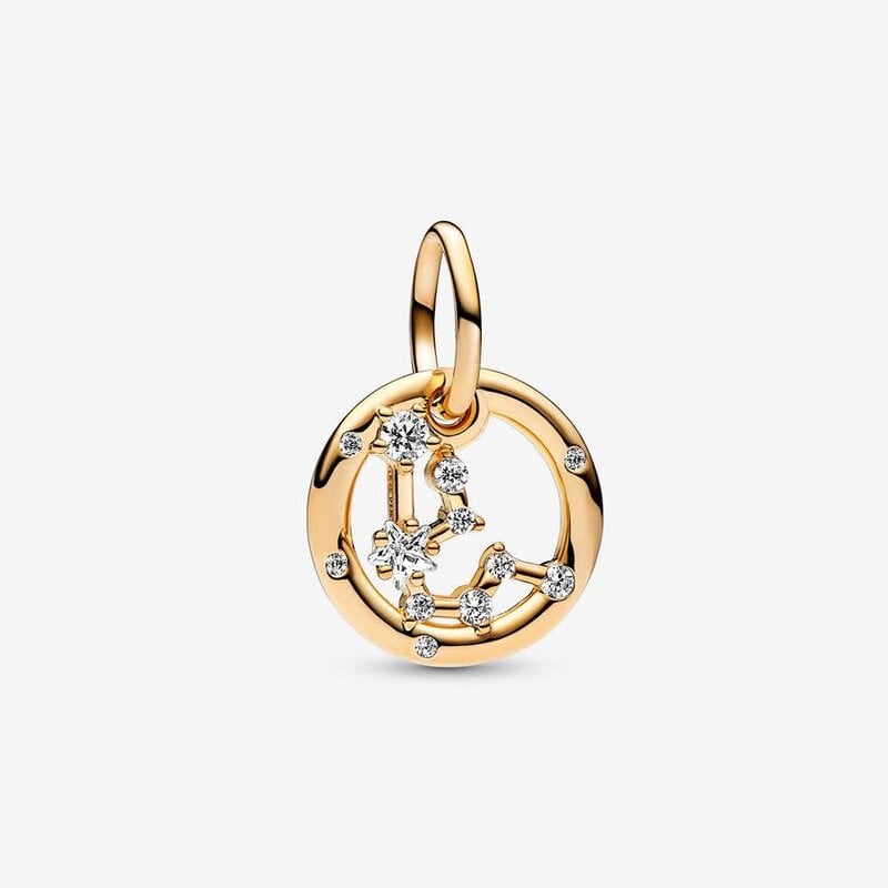 Pandora PANDORA Charm, Aquarius Zodiac Dangle, Gold Plated