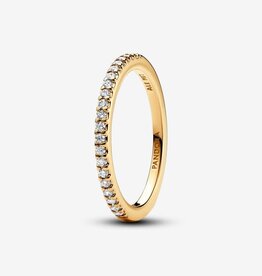 Pandora PANDORA Ring, Sparkling Band, Gold Plated & Clear CZ - Size 56