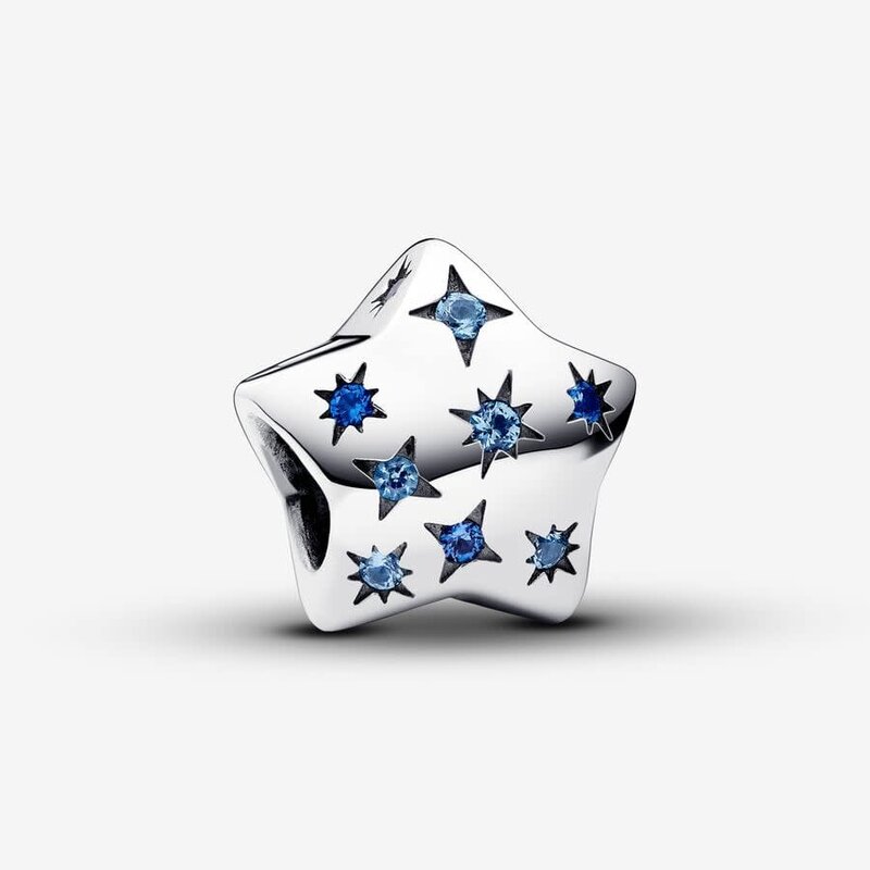 Pandora PANDORA Charm, Bold Sparkling Star, Blue CZ