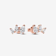 Pandora PANDORA Earrings, Sparkling Pear Stud, Clear CZ & Rose Gold Plated