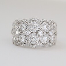 18k White Gold 1.55ctw Diamond Intricate Wide Openwork Ring (Size 7)