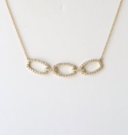 18k Yellow Gold 1.40ct Diamond Open Link Necklace (16-18" Adjustable)