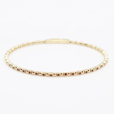 American Jewelry 14k Yellow Gold .42ctw Ruby Flexible Bangle Bracelet