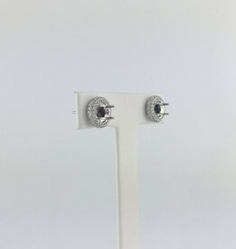 14k White Gold .55ctw Pave Diamond Stud Earring Mountings