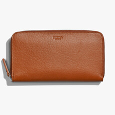 Shinola Shinola Zip Continental Bourbon Leather Wallet