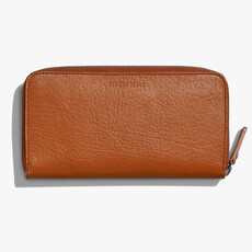 Shinola Shinola Zip Continental Bourbon Leather Wallet