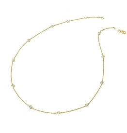 Lafonn Lafonn 1.1ctw Bezel Set Gold Station Adjustable Necklace 18-20"