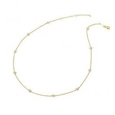 Lafonn Lafonn 1.1ctw Bezel Set Gold Station Adjustable Necklace 18-20"