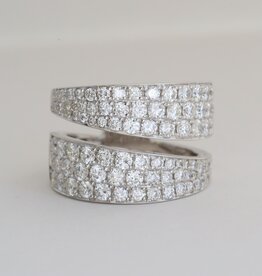 American Jewelry 18k White Gold 2.50ctw Diamond Pave Split Band Ring