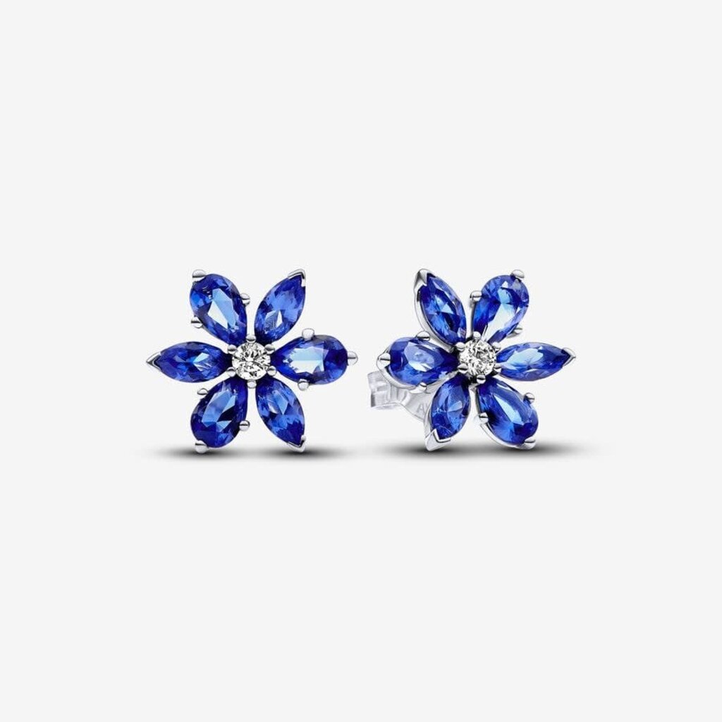 Pandora PANDORA Earrings, Sparkling Blue Herbarium Cluster Stud, Blue & Clear CZ