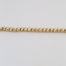 American Jewelry 14k Yellow Gold 3mm Diamond Cut Beaded Chain (18")