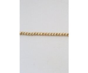 14K Yellow Gold Diamond Cut Beaded Chain 3mm