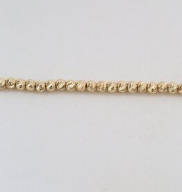 American Jewelry 14k Yellow Gold 3mm Diamond Cut Beaded Chain (22")