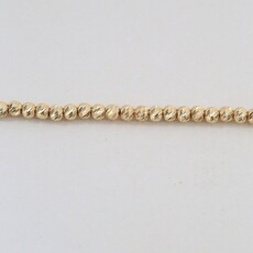 American Jewelry 14k Yellow Gold 3mm Diamond Cut Beaded Anklet (8.5")
