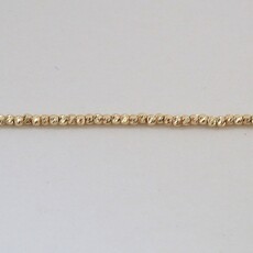 American Jewelry 14k Yellow Gold 2mm Diamond Cut Bead Anklet (9")