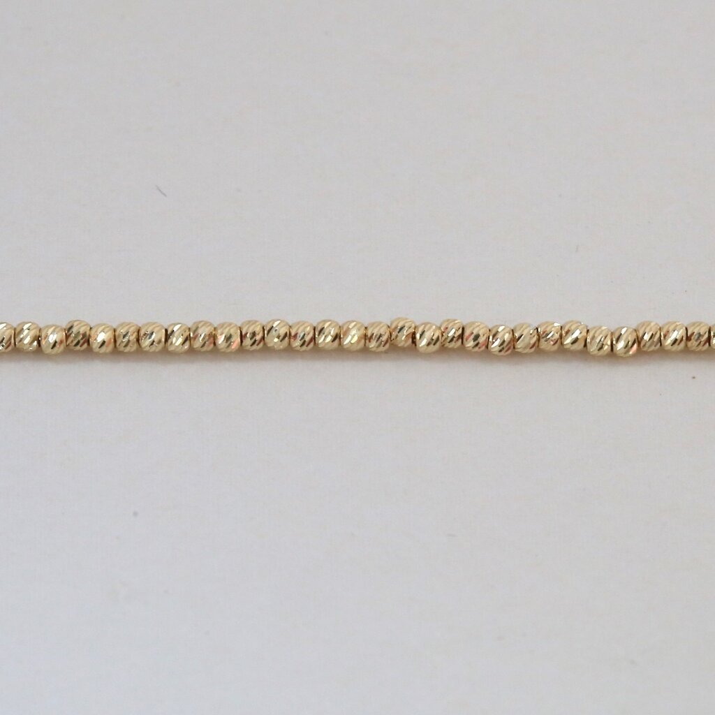American Jewelry 14k Yellow Gold 2mm Diamond Cut Beaded Chain (22")