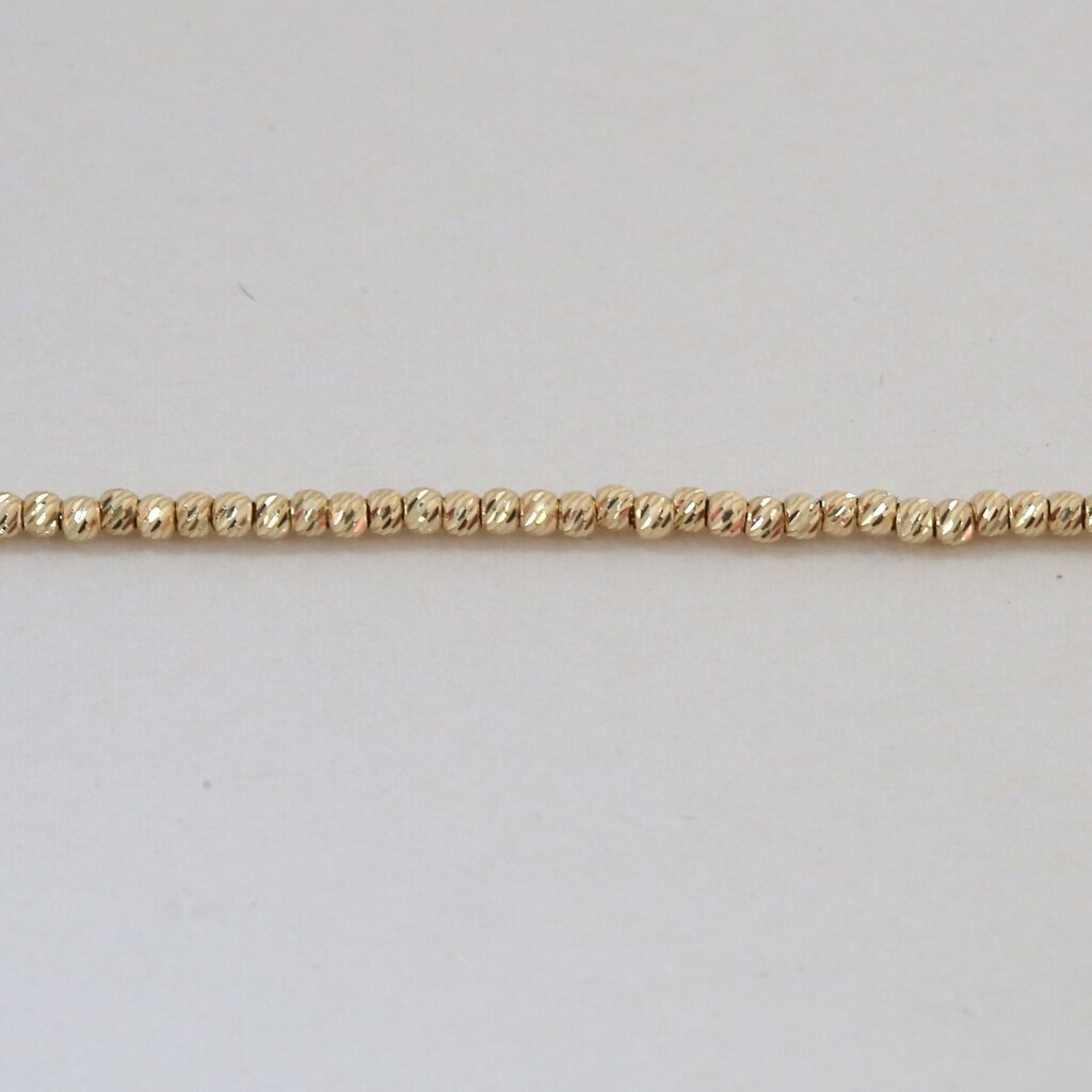 American Jewelry 14k Yellow Gold 2mm Diamond Cut Bead Chain (18")