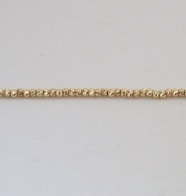 American Jewelry 14k Yellow Gold 2mm Diamond Cut Bead Chain (18")
