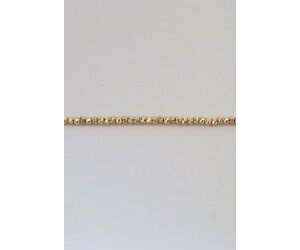 14k Yellow Gold 2mm Diamond Cut Bead Chain (18) - American Jewelry