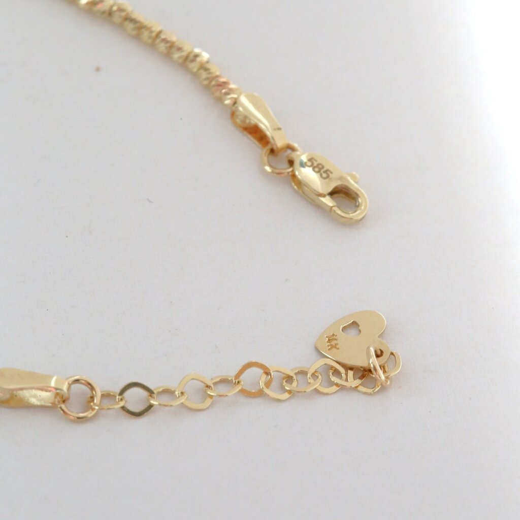 14k Yellow Gold 2mm Diamond Cut Bead Chain (18) - American Jewelry