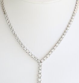 American Jewelry 14k White Gold 3.81ctw Diamond Lariat Tennis Necklace