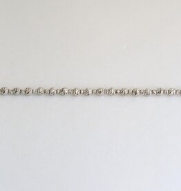 American Jewelry 14k White Gold 3mm Alternating Diamond Cut Bead Chain (20")