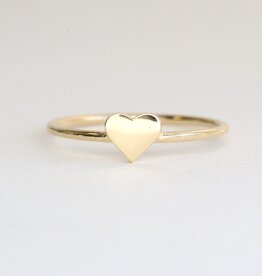 American Jewelry 14k Yellow Gold Heart Engravable Ring (Size 7)